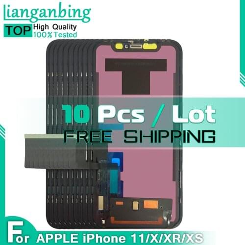 10 Pcs/Lot INCELL OLED LCD For iPhone 11 X XR XS XS LCD Display Touch Screen Digitizer Assembly Replacement Parts 100% Tested