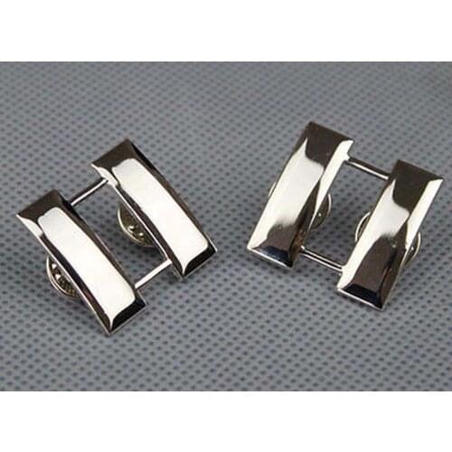 WWII 2 PAIR US ARMY OFFICERS CAPTAIN RANK COLLAR INSIGNIA BADGE SILVER