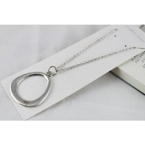 10Pcs Tibetan silver Open Oval Pendant Necklace #20087