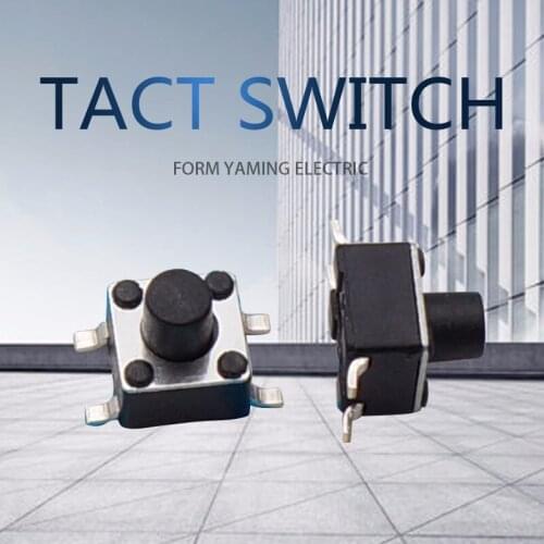 100pcs Black Tact Switch 4.5*4.5*6mm Fretting Touch Key Switch Four Foot 4 Pins Micro Button