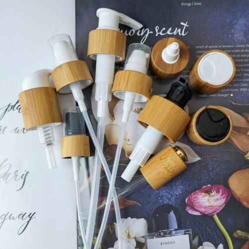 18-410 20R 24/410 10pcs Custom Bamboo Spray Top Caps Lids Covers For Cosmetic Packaging Bottles bamboo Toner cap Perfume Lids