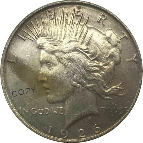 1926 S United States Peace One Dollar Cupronickel Plated Silver Copy Coin