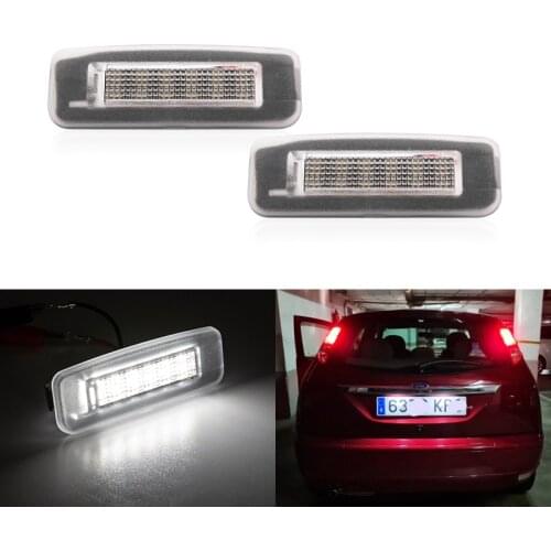 2PCs Fits For Ford Focus MK1 1998 1999 2000 2001 2002 2003 2004 2005 SMD White Canbus Led License Plate Lights