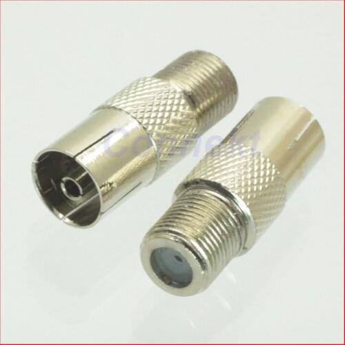 50pcs/lot F female jack to IEC PAL DVB-T TV female jack RF adapter connector