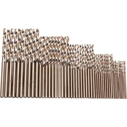 Promotion! 50Pcs Drillforce Tools M35 Cobalt Drill Bit Set,Hss-Co Drill Set 1-3Mm,For Drilling On Hardened Steel, Cast Iron&Stai