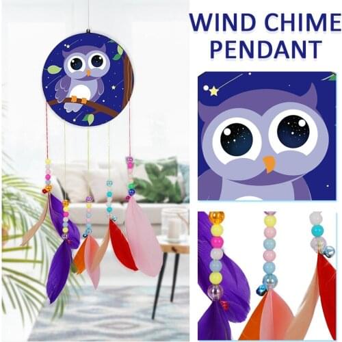 5D DIY Diamond Painting Acrylic Wind Chime Pendant Art Mosaic Kit Rhinestone Picture Hanging Wall Ornaments Home Decor