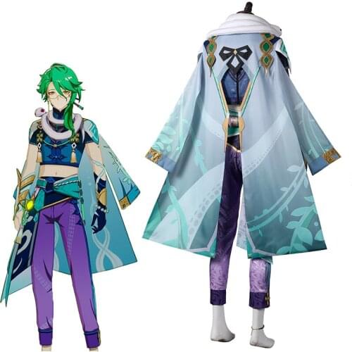Anime Game Genshin Impact Bai Shu Cosplay Costume Cloak Gloves Short Pants Daily Carnival Party Festival Uniform Brand New