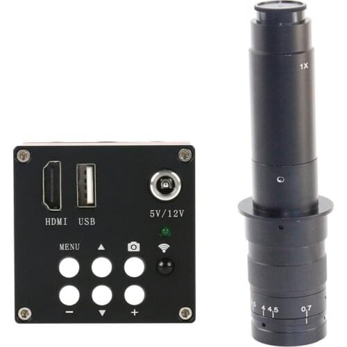 16MP 1080P SONY sensor HDMI Industrial Digital Video Microscope PCB 130X 200X 180X 300X C Mount Camera USB Storage Video Lens