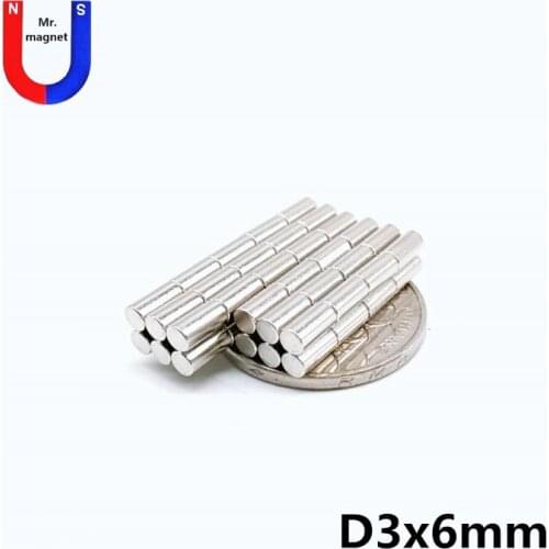 200/500/2000pcs 3x6 magnet cylinder bar 3x6 mm super strong neodymium magnet 3*6 magnet rare earth NdFeB magnetic material round
