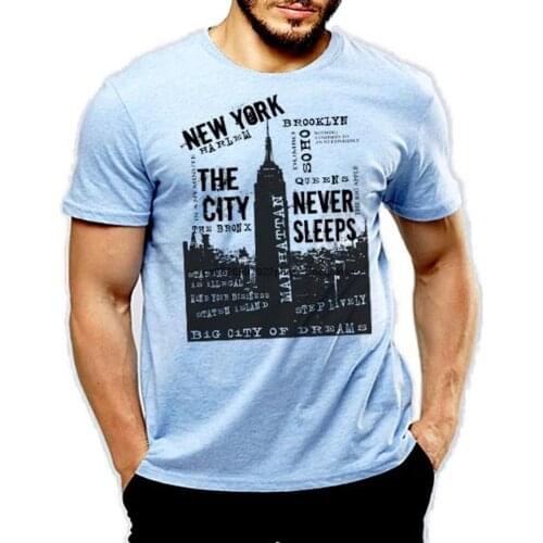 NYC T Shirt New York City Never Sleep Brooklyn Queens The Bronx Cotton Tee