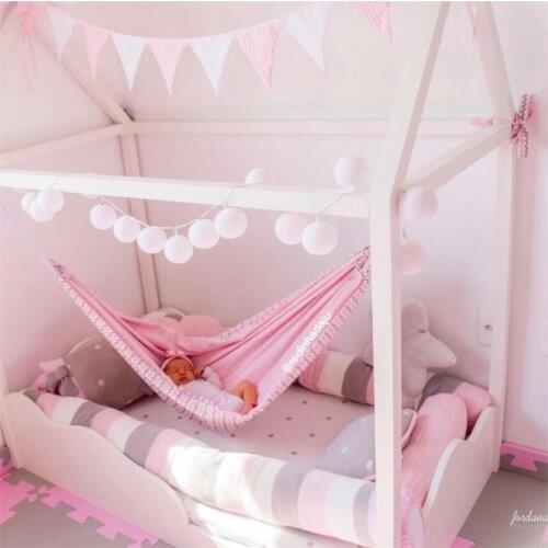 INS Children Hammock Swing Indoor Outdoor Hanging Basket Kids Hanging Cloth Bag Chair Baby Toy Home Cartoon Hammock Swings Decor