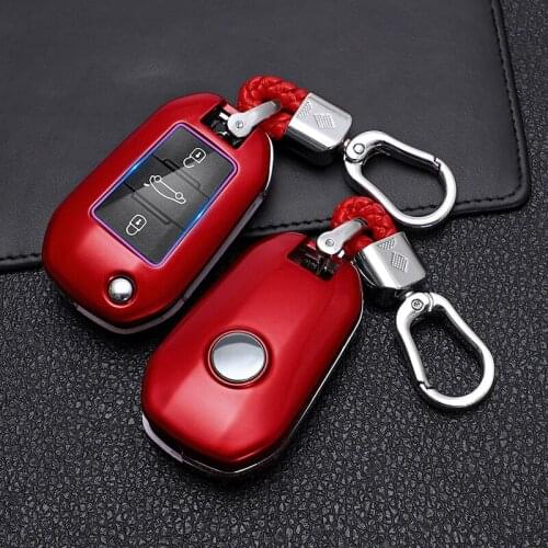 Carbon Fibe Car Remote Key Cover Case For Peugeot 3008 208 308 508 408 2008 307 4008 Car Smart Key Accessories Keychain Fob