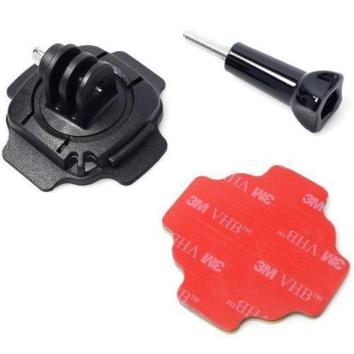 360 Degree Helmet Mount f GoPro Camera.Rotating Mount w/ 3M Adhesive Thumb Screw