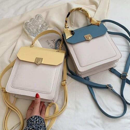 DORANMI Square Schoolbag Womens Mini Backpack 2021 Panelled Book Bag Female Rucksacks Luxury Brand Designed Back Mochila SB622