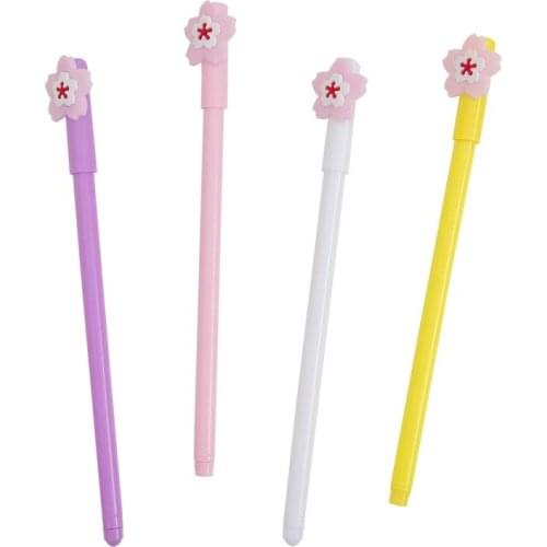 Girl Heart Ins Wind Cute Creative Small Flower Pen Black 0.5mm Students Creative Stationery Pen Wholesale
