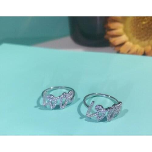 Authentic 100% 925 Sterling Silver Fashion Jewelry Cute Love Cocktail Ring Sizable 5 6 7 Girls Teens Xmas Gift Drop Shipping