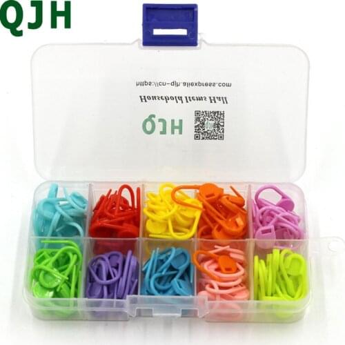 QJH New 120Pcs Plastic Marking Pin Buckle Knitting Needle Clips Crochet Locking Sewing Knitting Tools Sewing Accessories