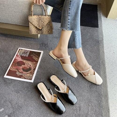 2021 Summer New Style Baotou Womens Sandals, Gentle Pearl High-quality Pearl Slippers Women Sandals for Women