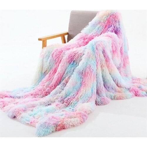 22 colors 3 sizes long hair sleeping blanket soft plain children throw blanket autumn household kids sofa throw blanket