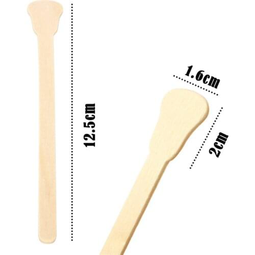 Pro 100pcs Wooden Waxing Wax Spatula Tongue Applicators Disposable Stick