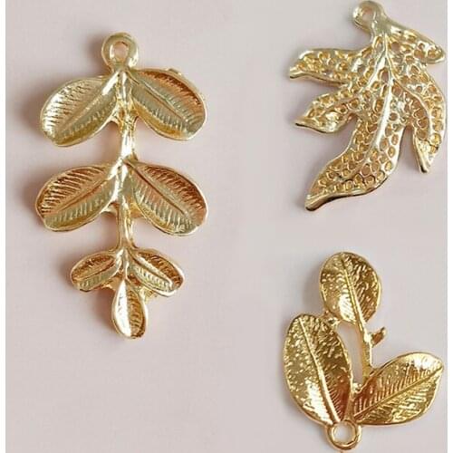2019New 100Pcs leaves Branches button for DIY earring or necklace pendant and Wedding headdress jewelry accessories HZ569-HZ578