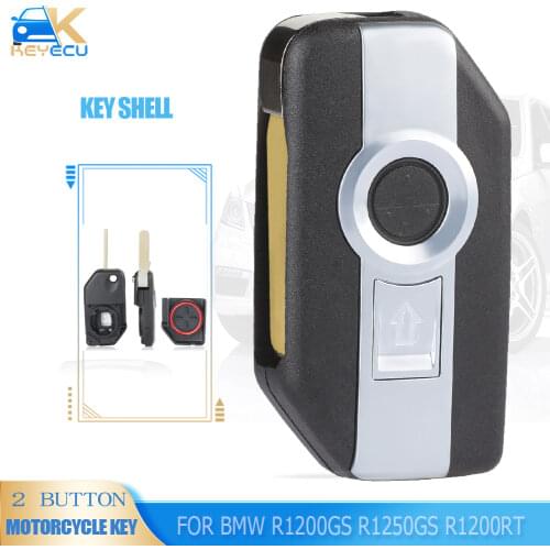 KEYECU Motorcycle Remote Key Shell for BMW R1200GS R1250GS R1200RT K1600 GT GTL F750GS