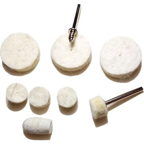 Soft Wool Felt Polishing Buffing Round Wheel Column Grinding Pad 3mm Shank For Dremel Rotary Tool Accessories