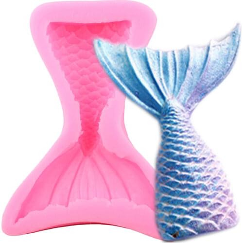 Fish Tail Silicone Mold Sugarcraft Fondant Cake Decorating Tools DIY Baking Molds Candy Resin Clay Chocolate Gumpaste Moulds