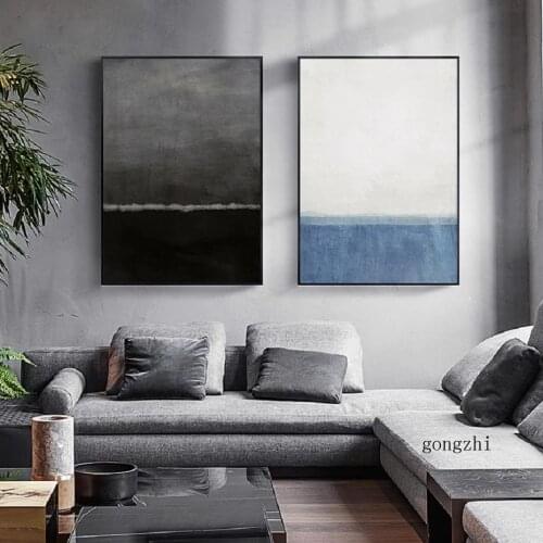 Impressionist Blue Black Poster Nordic Abstract Canvas Painting and Prints Wall Art Pictures for Living Room Gallery Home Decor