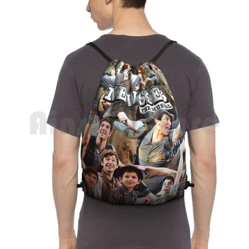 Newsies Broadway Musical Collage Backpack Drawstring Bag Riding Climbing Gym Bag Musicals Musical Theatre Music Broadway