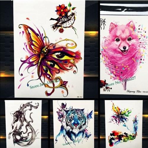 Flash Body Art Butterfly Eye Tattoo For Women Henna Flower Arm Shoulder Tatoo 21x15cm Fake Swallow Bird Temporary Tattoo Sticker