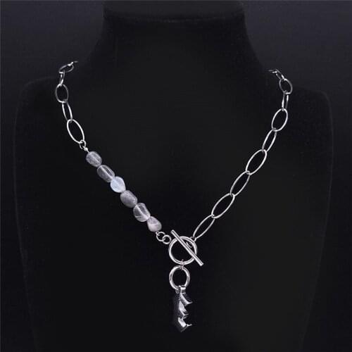 Hip Hop Stainless Steel Flash Stone Necklace Chain Women E Letter Necklace Pendant Jewelry acero inoxidable joyeria NXS03