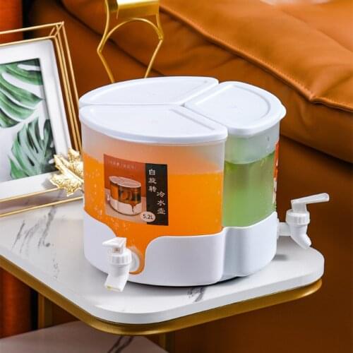 Rotating 5.2L Fridge Lemonade Jug Beverage Dispenser for Lemonade Juice Beverage Ice Tea Summer Fruit Tea Drinking Water Jug