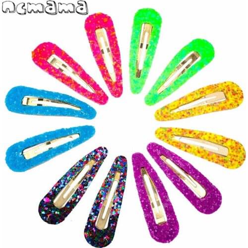 12pcs/lot Korean Glitter Snap Hair Clips for Girls BB Hairgrips Metal Barrettes Hairpin for Women Children Kids Hair Accessories