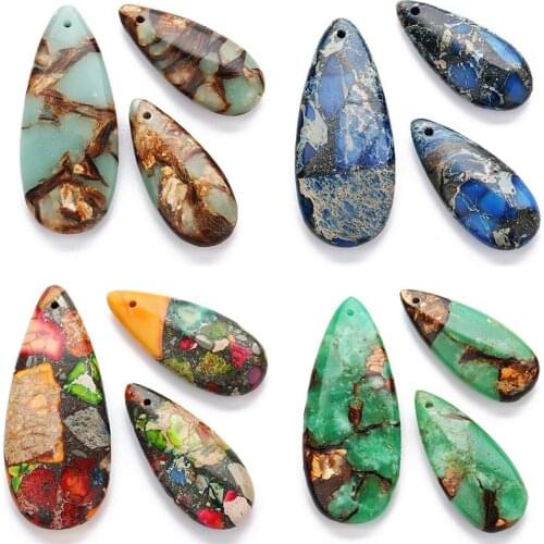 10 Colors Imperial Natural Stone Earrings Big Waterdrop Charms For Women Necklace Pendants Handmade Diy Jewelry Making DIY Jewel