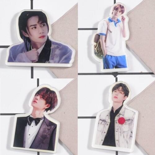 10 PCS Wang Yibo Photos Mobile Phone Acrylic Patch Stickers China Love Fiction Male Artist Pop Music Singer Photo Picture Sticke