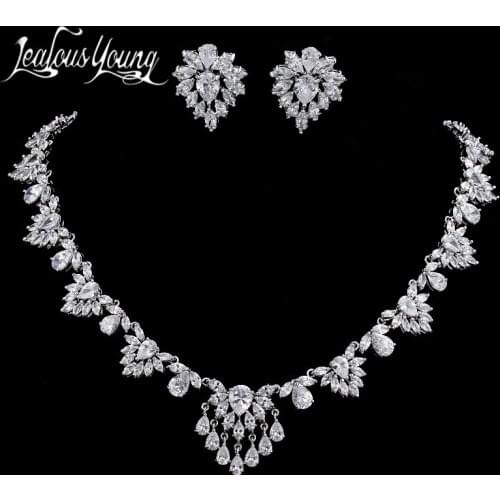2017 Luxury Vintage Flower Zircon African Beads Jewelry Set For Wedding Ethic Nigerian Beads Necklace Jewelry Sets AS049