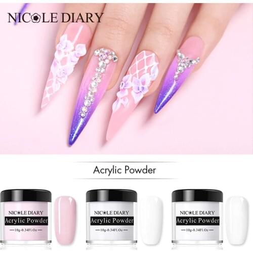 NICOLE DIARY Acrylic Powder 10ml Tip Extension French Nail Polymer Powder Nail Builder Nail Polymer Nail Tools