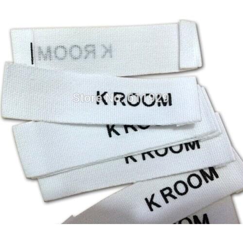 Free shipping pure white cotton printed labels/Screen Printing white clothing labels/garment printed tags/trademarks/main labels