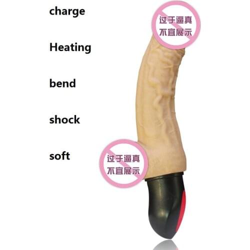 Heating Big Soft Dildo Vibrator Huge Electric Bend Penis Realistic for Women Masturbation Erotic Sex Toys for Adult Lesbian Tool