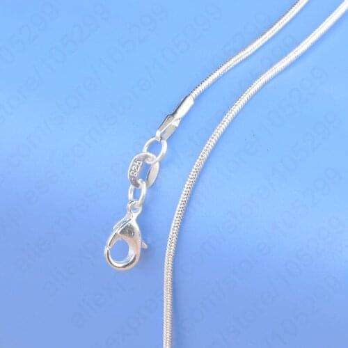 Jewelry Findings 16"-30" Necklace Chains 925 Sterling Silver 1.2MM Snake Chain+Lobeter Clasp Jewellery Sets For Pendant