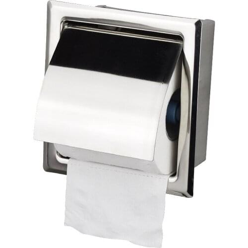 1Pc Practical Wall-mounted Toilet Paper Holder Stainless Steel Concealed Tissue Box Home Bathroom Accessories