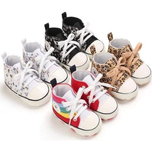 Baby Canvas Classic Sports Sneakers Newborn Baby Boys Girls Graffiti Star First Walkers Shoes Infant Toddler Anti-slip Baby Shoe