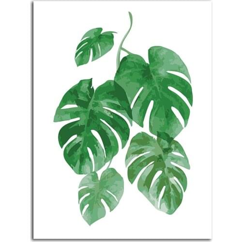 DIY Oil Painting by Numbers green plant Coloring Picture Abstract Paint Home Decor Wall Sticker Unfinished Painting Calligraphy