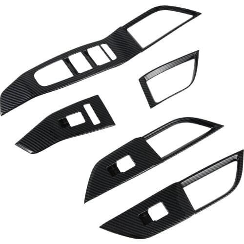 For Nissan Rogue X-Trail T33 2021 2022 Carbon Fiber Style Gear Door Window Armrest Panel Cover Switch Panels Molding Trim