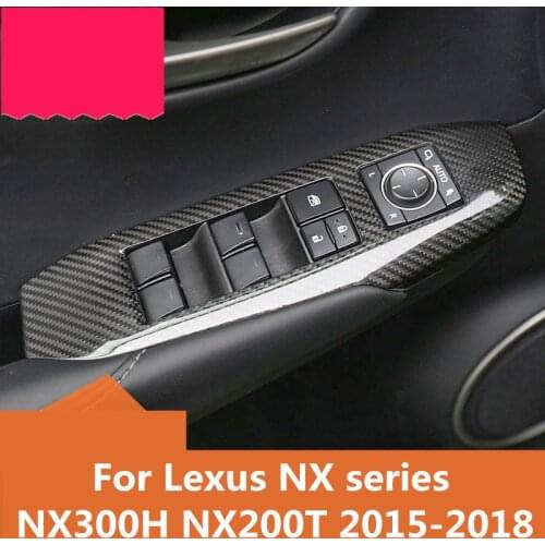 For Lexus NX series NX300H NX200T 2015-2018 carbon fiber High quality Car window trim strip glass frame protection Article