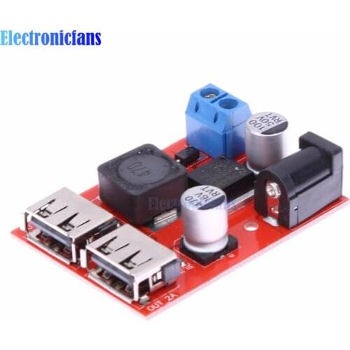 Dual USB DC-DC 9V 12V 24V 36V to 5V 3A Step Down Buck Converter Board LM2596 LM2596S Car Charger Solar Power Supply Module