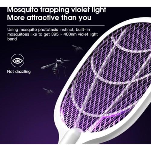 3000v Electric Mosquito Killer Light Insect Racket USB Rechargeable Fly Swatter Handheld MosquitoTrap Bug Insect Zapper