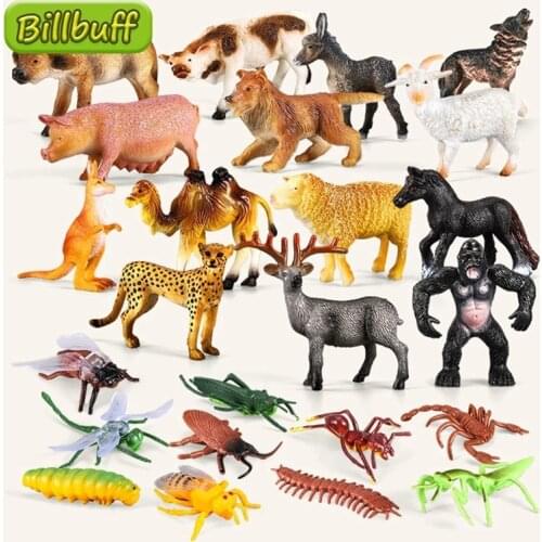 Wild Jungle Zoo Animal Figures Plasti Action Model Tiger Panda Lion Collection Doll Educational Toys for Children Christmas Gift