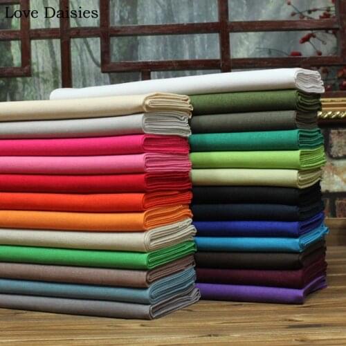 Cotton/Linen Fabrics VIOLET PINK ORANGE GREEN GRAY KHAKI Solid Color for DIY Apparel Dress Pants Cushions Handwork Textile